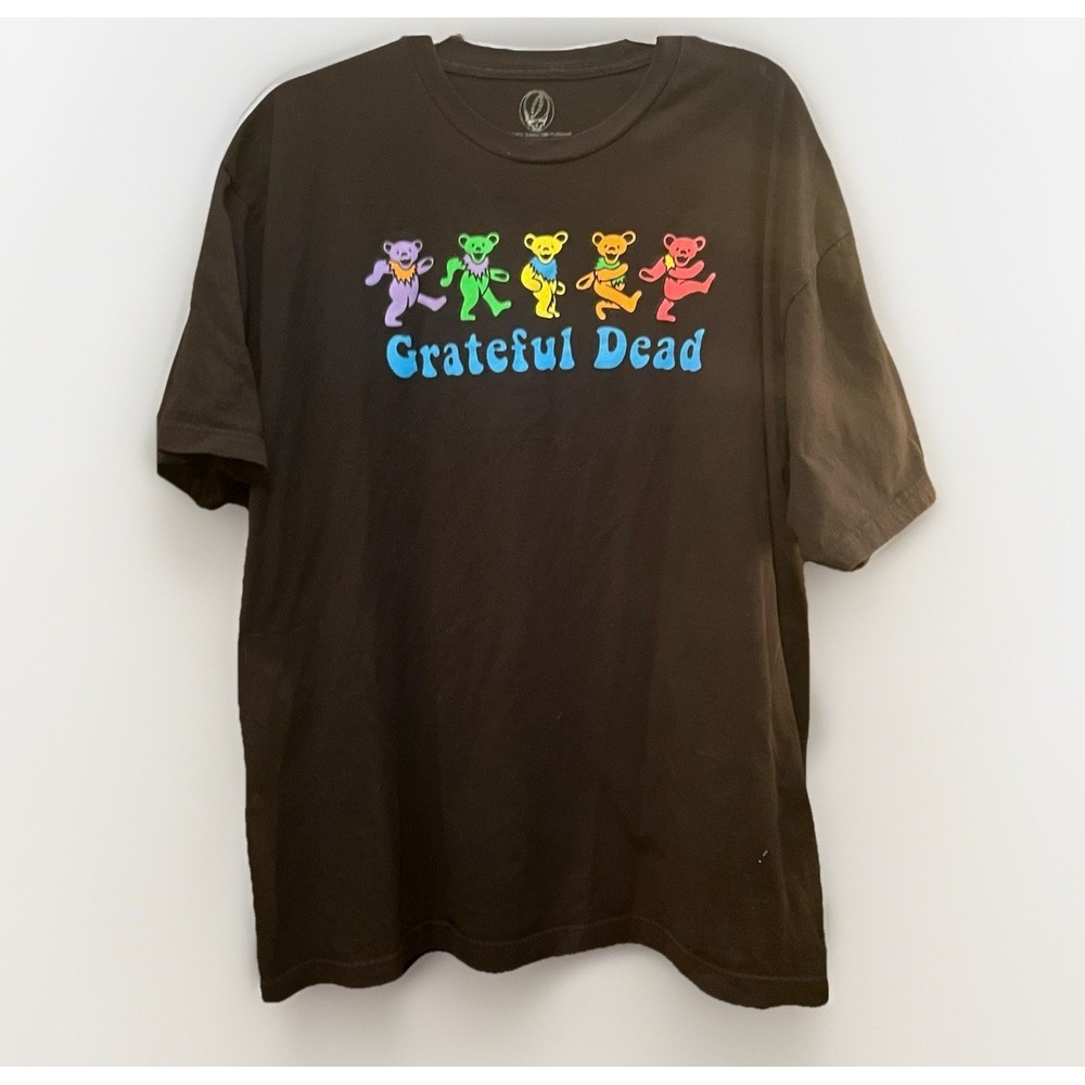 Grateful Dead Dancing Bears T-Shirt Black 2XL Official 2021 Graphic Tee Stealie